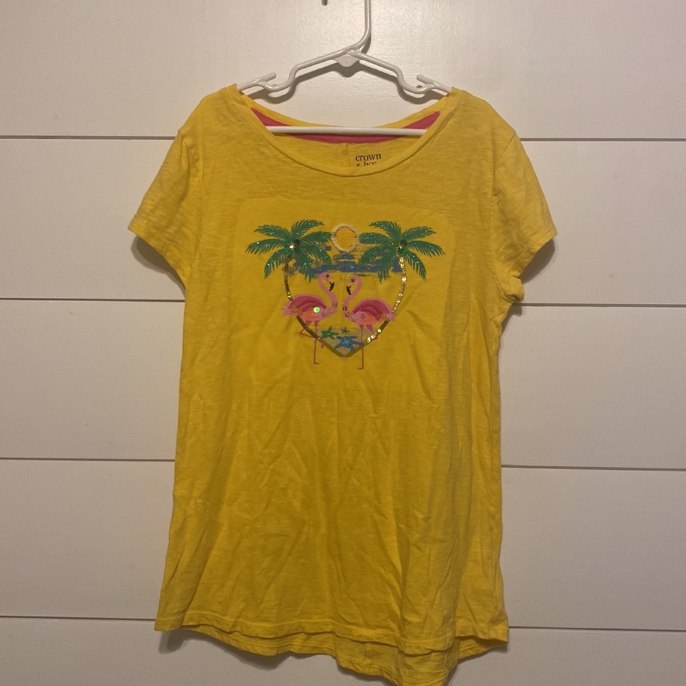 Girls Crown and Ivy Beach Flamingo Love Tee